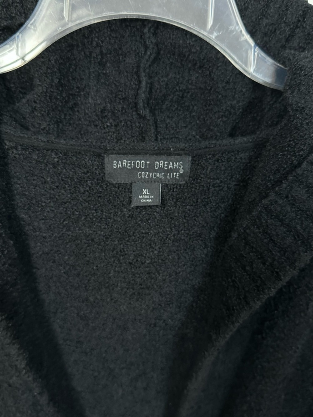 Barefoot Dreams CozyChic Lite Hooded Open Front Cardigan • Black • Sz XL • EUC - Picture 9 of 15